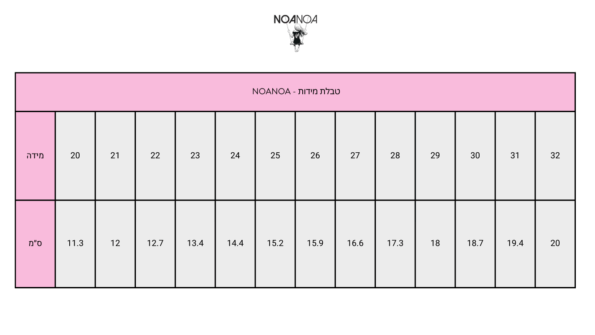 מדריך מידות בלרינה