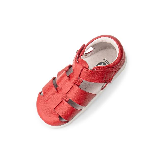 BOBUX_PWEBDET_732504_RedTidal_8 סנדל צעד ראשון אדום סגירת סקוץ סוליה לבנה